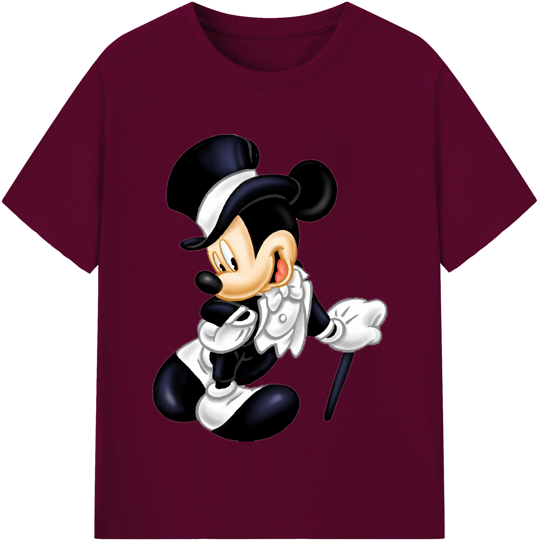 （画像用） ミッキーマウス Mickey Mouse レディースカジュアルプリントTシャツ（綿100％）